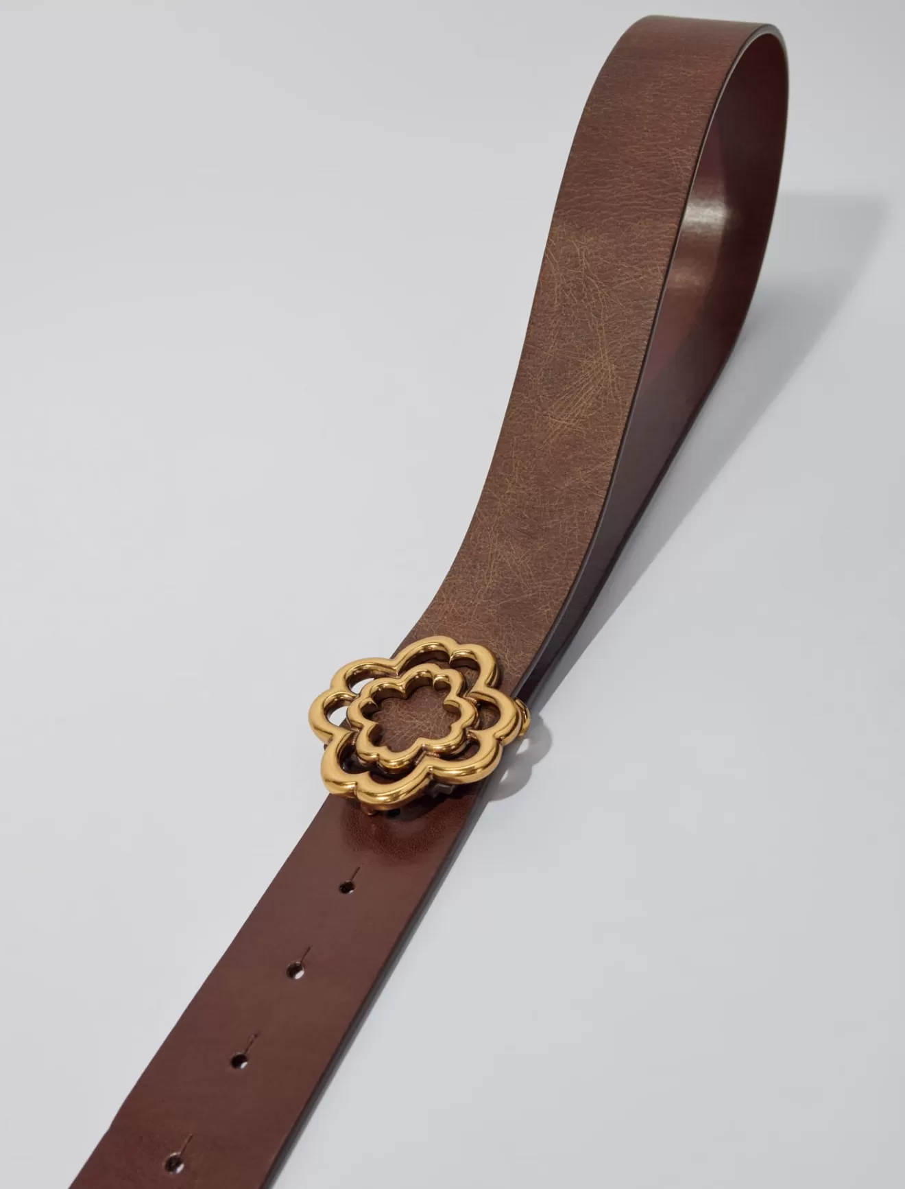 Ceinture en cuir vieilli Clover-Maje Best Sale