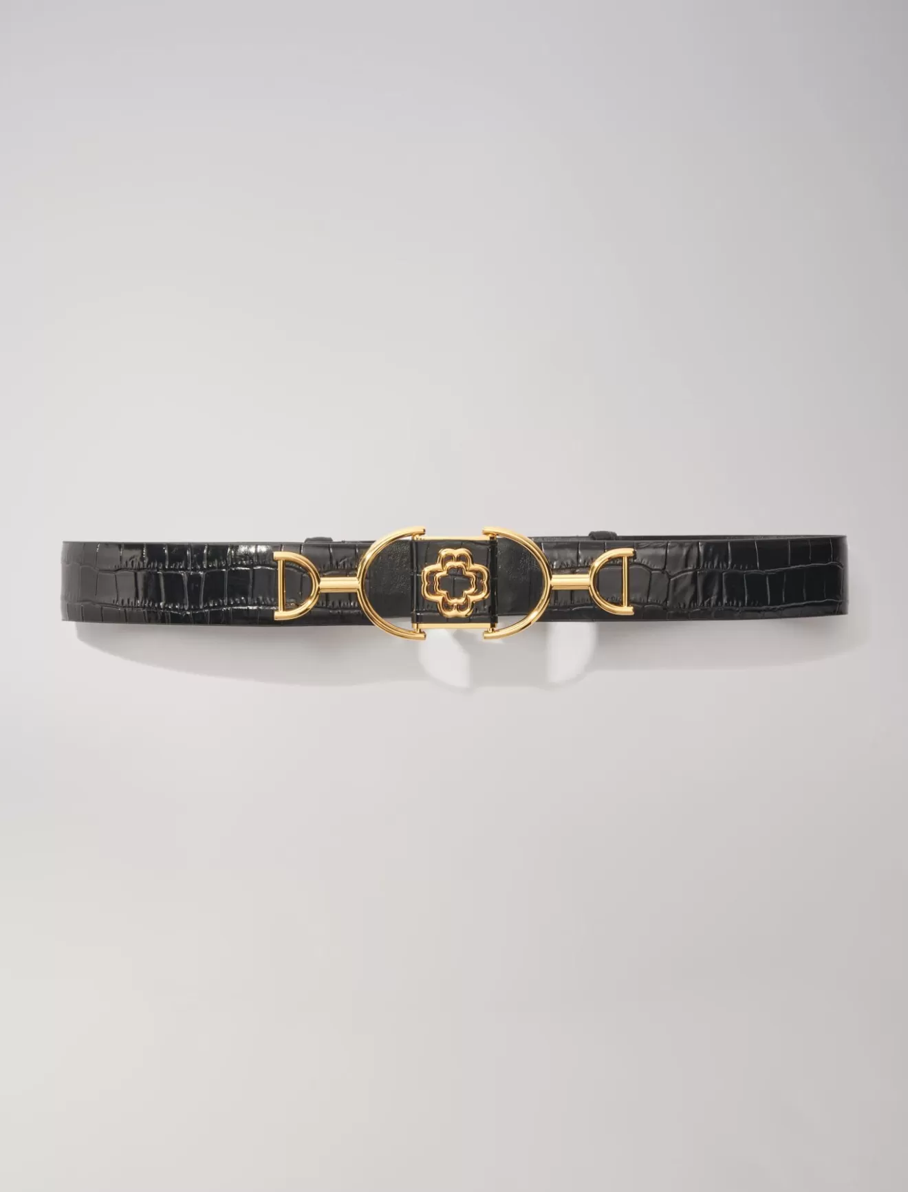 Ceinture large en cuir effet croco-Maje Clearance