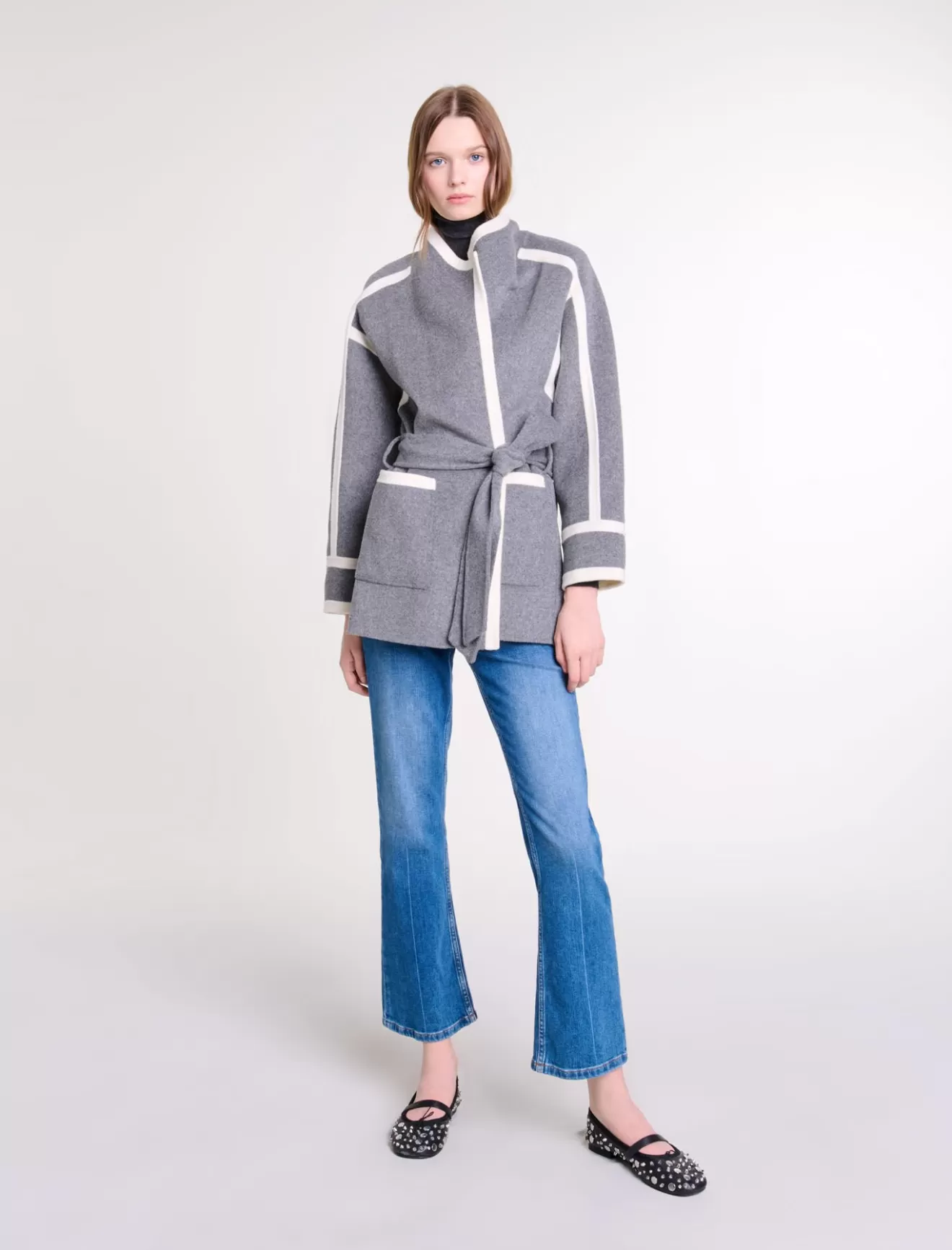 Manteau court bicolore-Maje Flash Sale