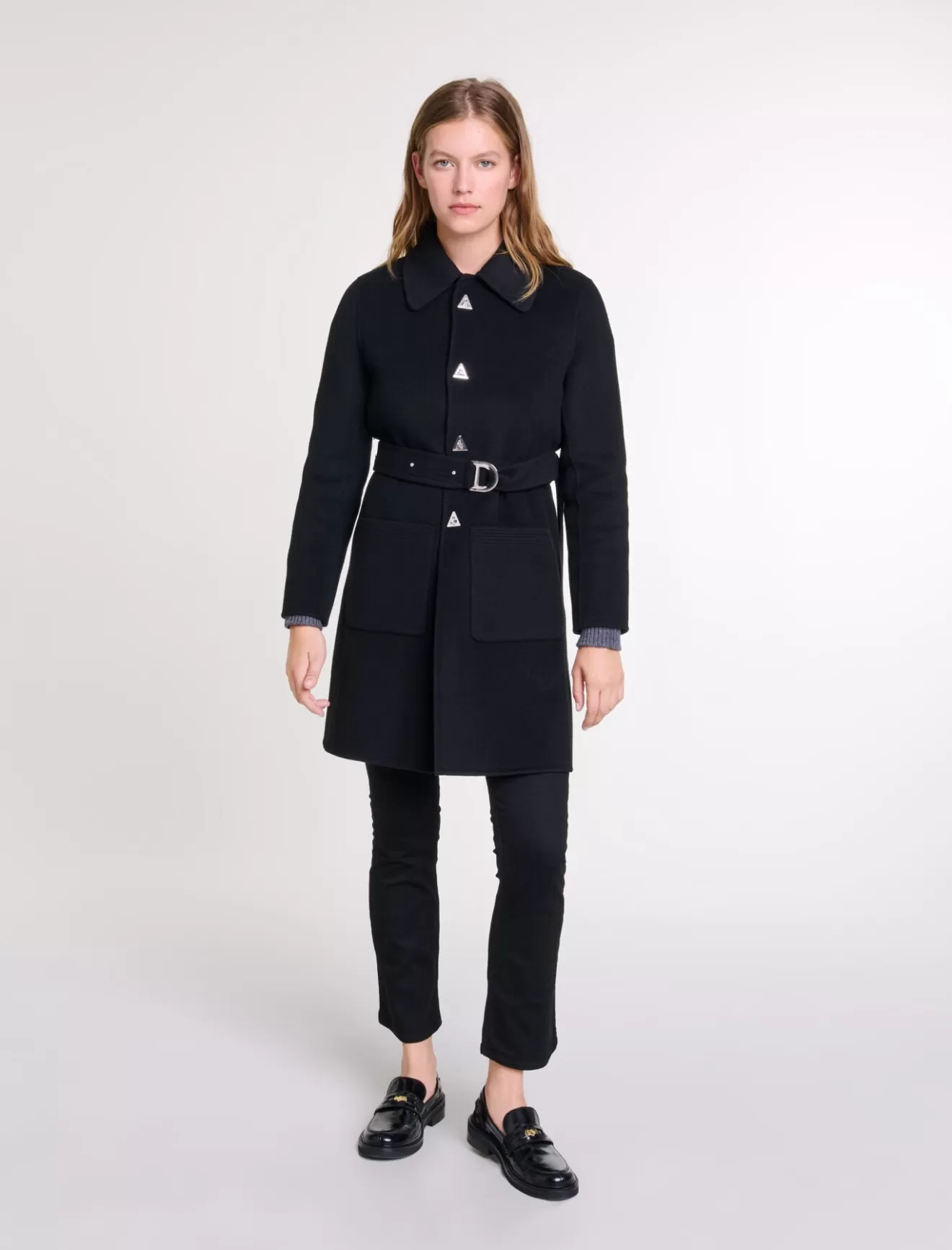 Manteau mi-long ceinturé-Maje Flash Sale