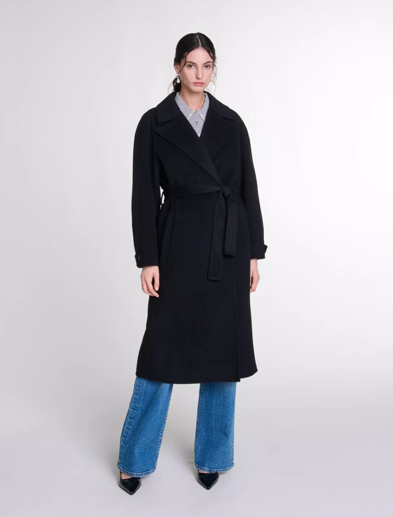 Manteau mi-long double face-Maje Clearance