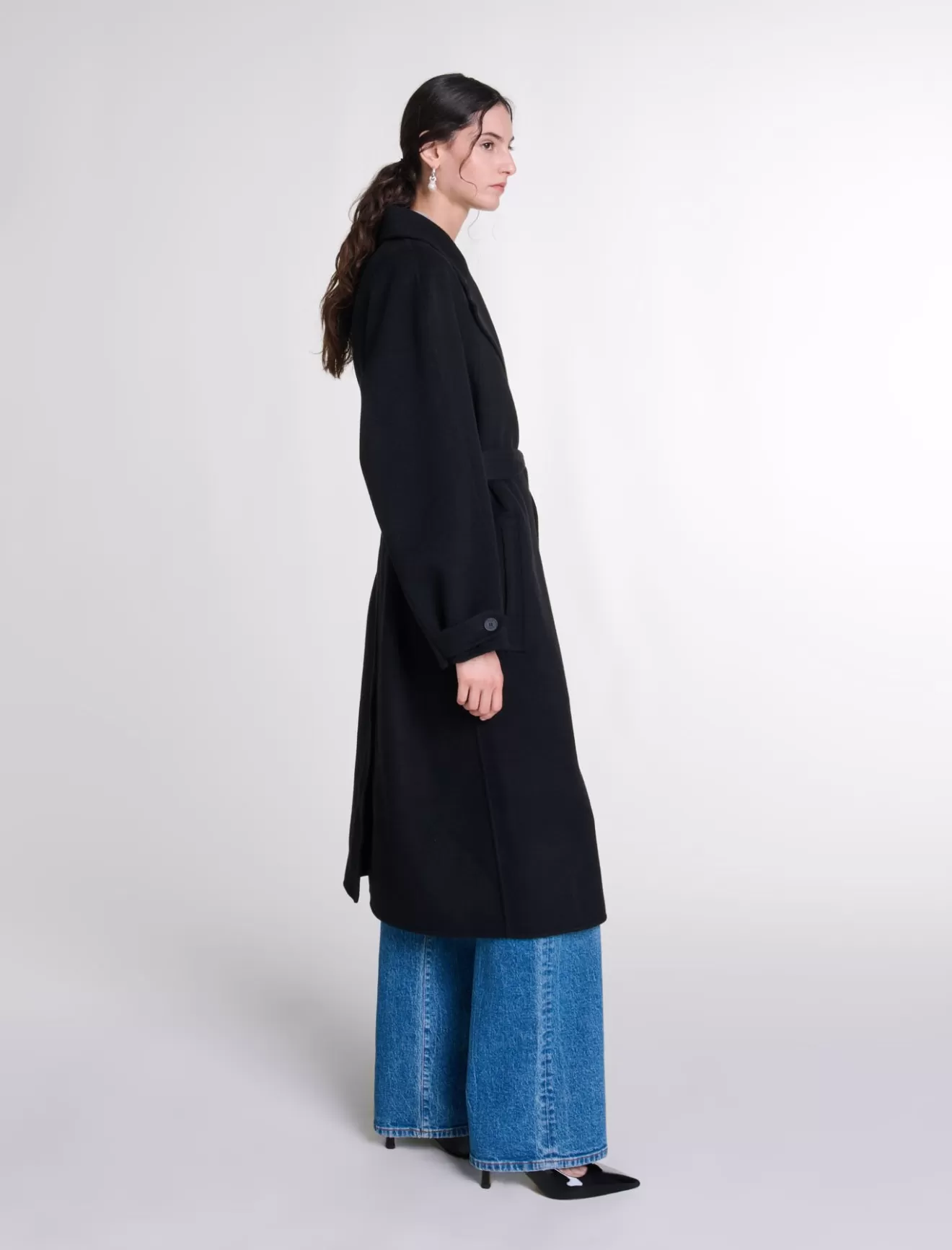 Manteau mi-long double face-Maje Clearance