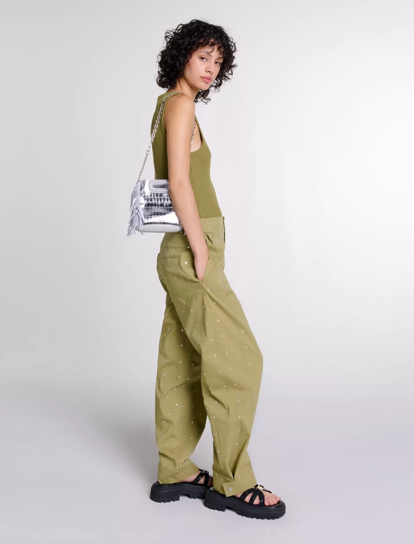 Pantalon baggy clouté-Maje Cheap