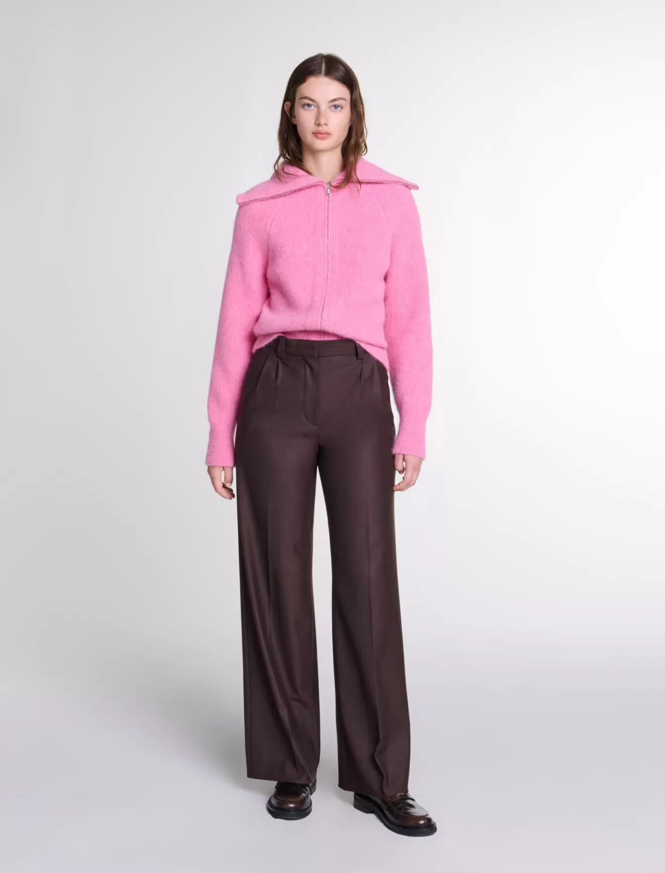 Pantalon de tailleur large-Maje Sale