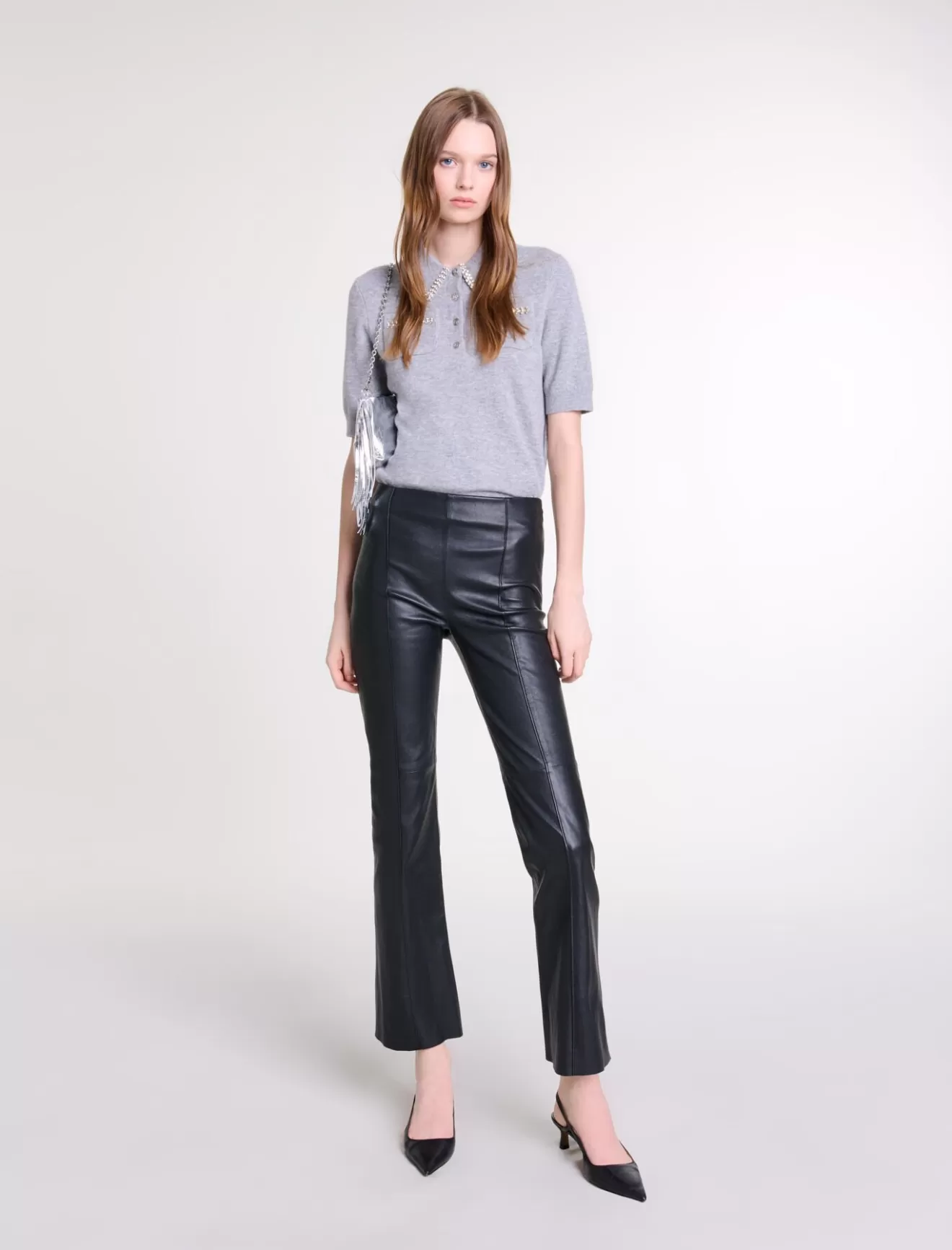 Pantalon en cuir-Maje Online