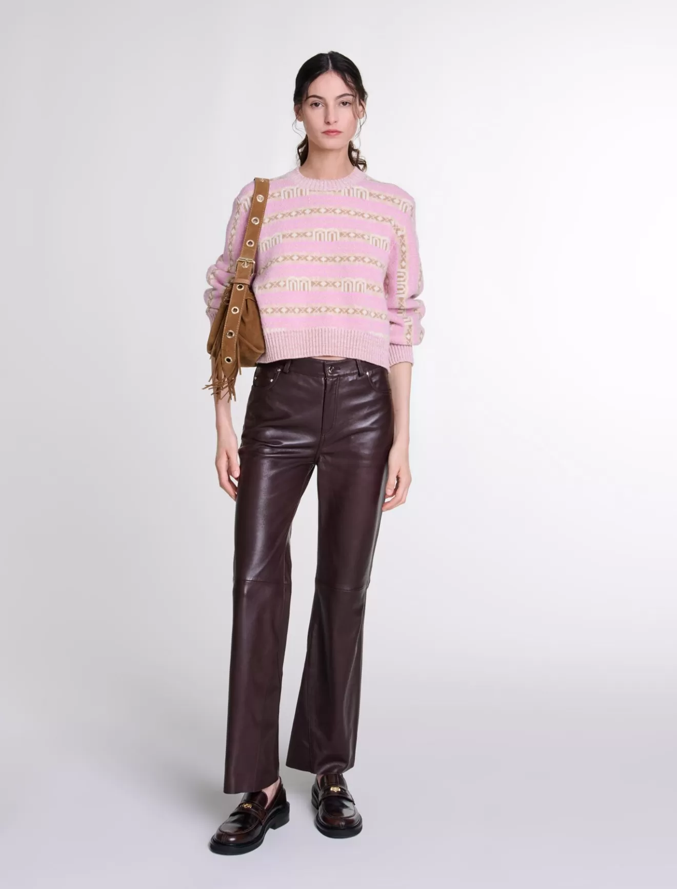 Pantalon en cuir-Maje Shop