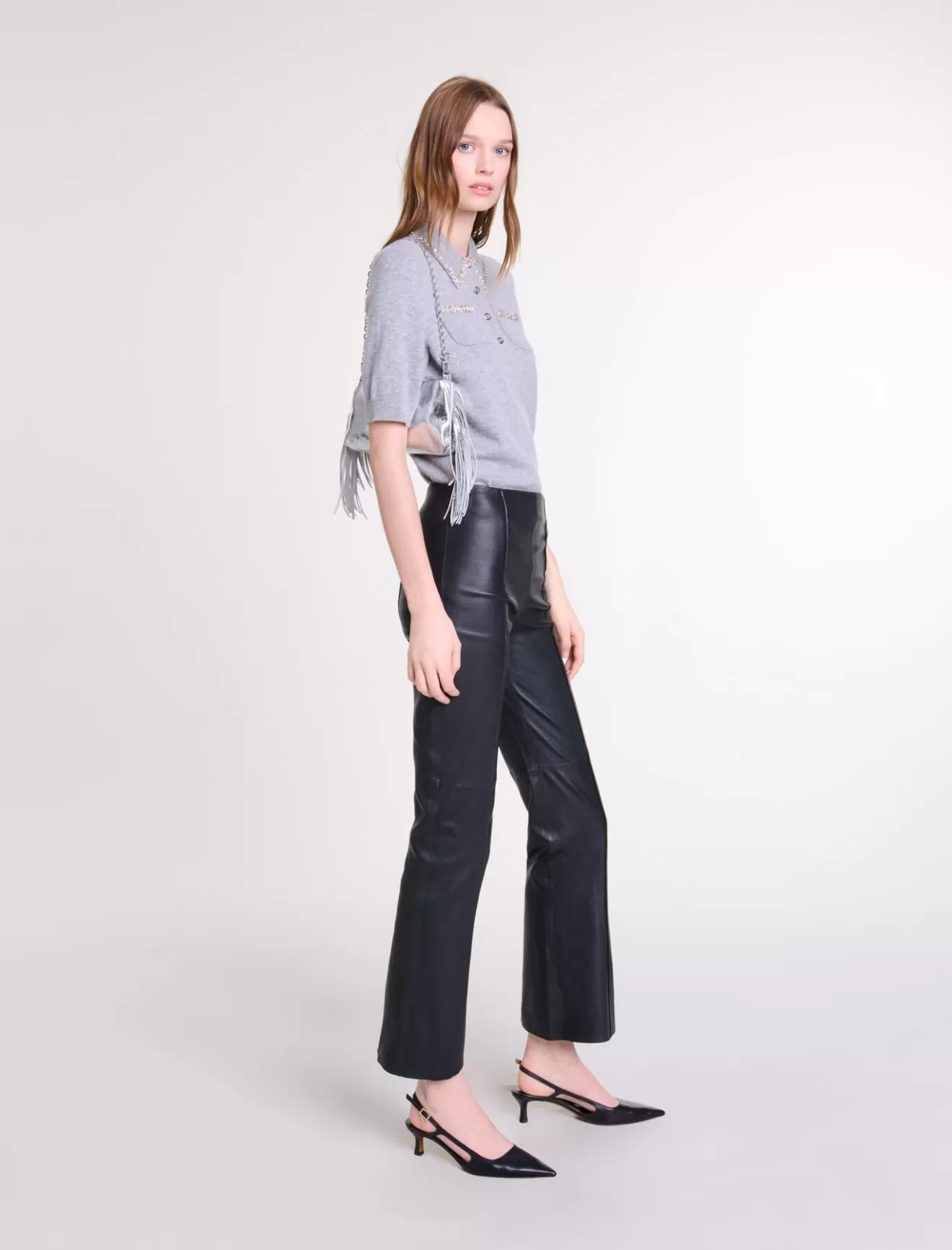 Pantalon en cuir-Maje Online