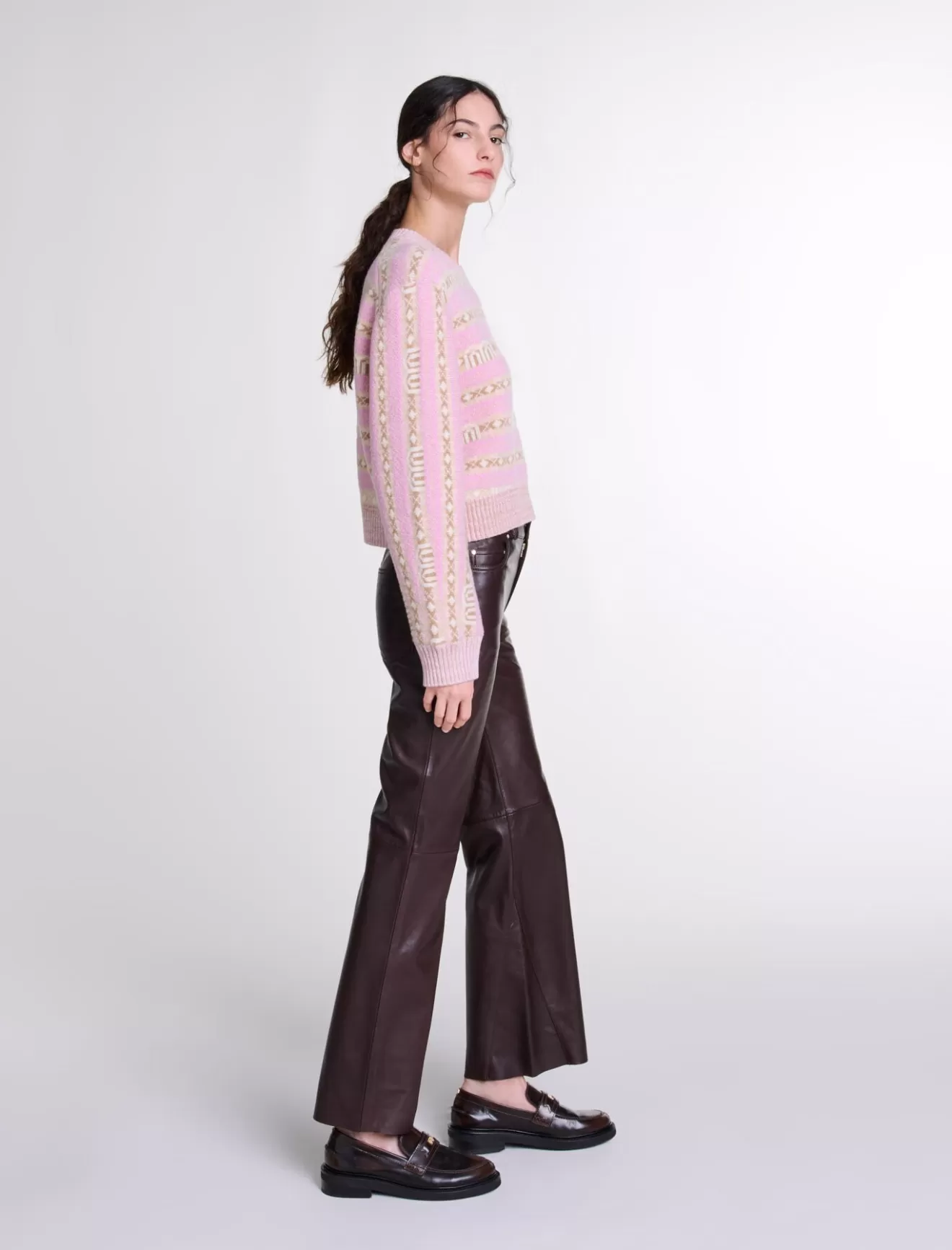 Pantalon en cuir-Maje Shop