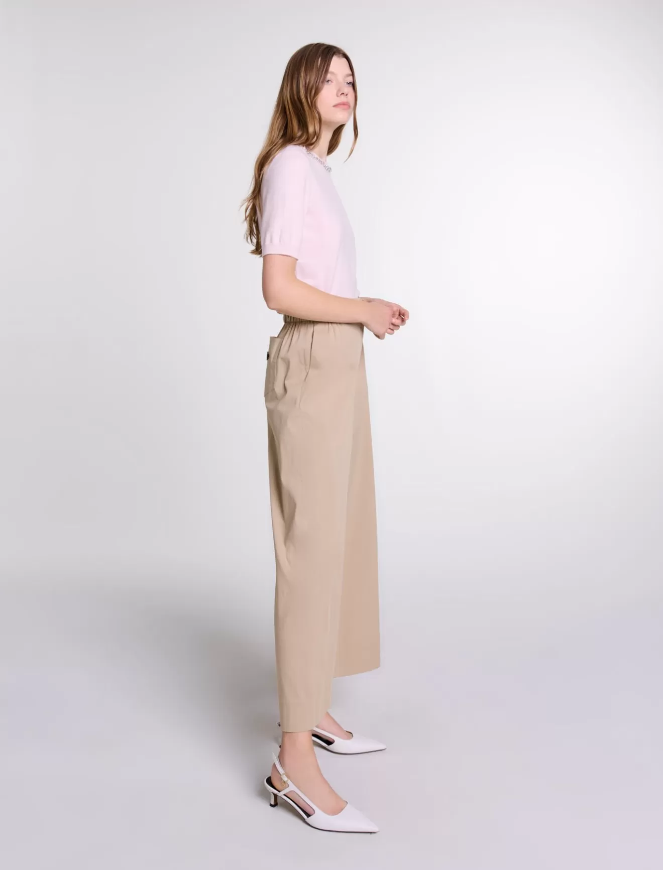 Pantalon large en coton-Maje Clearance