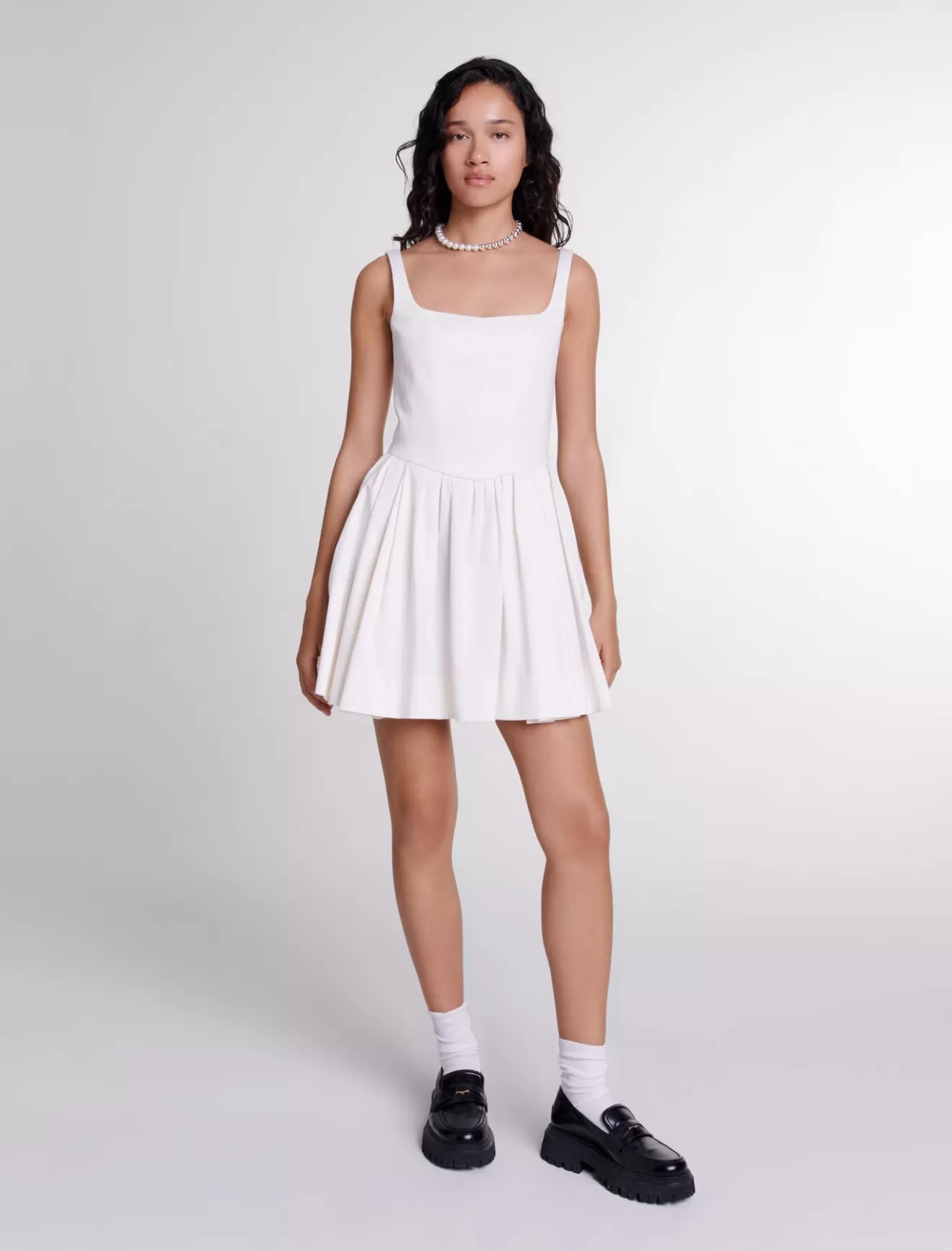 Robe courte en coton-Maje Fashion