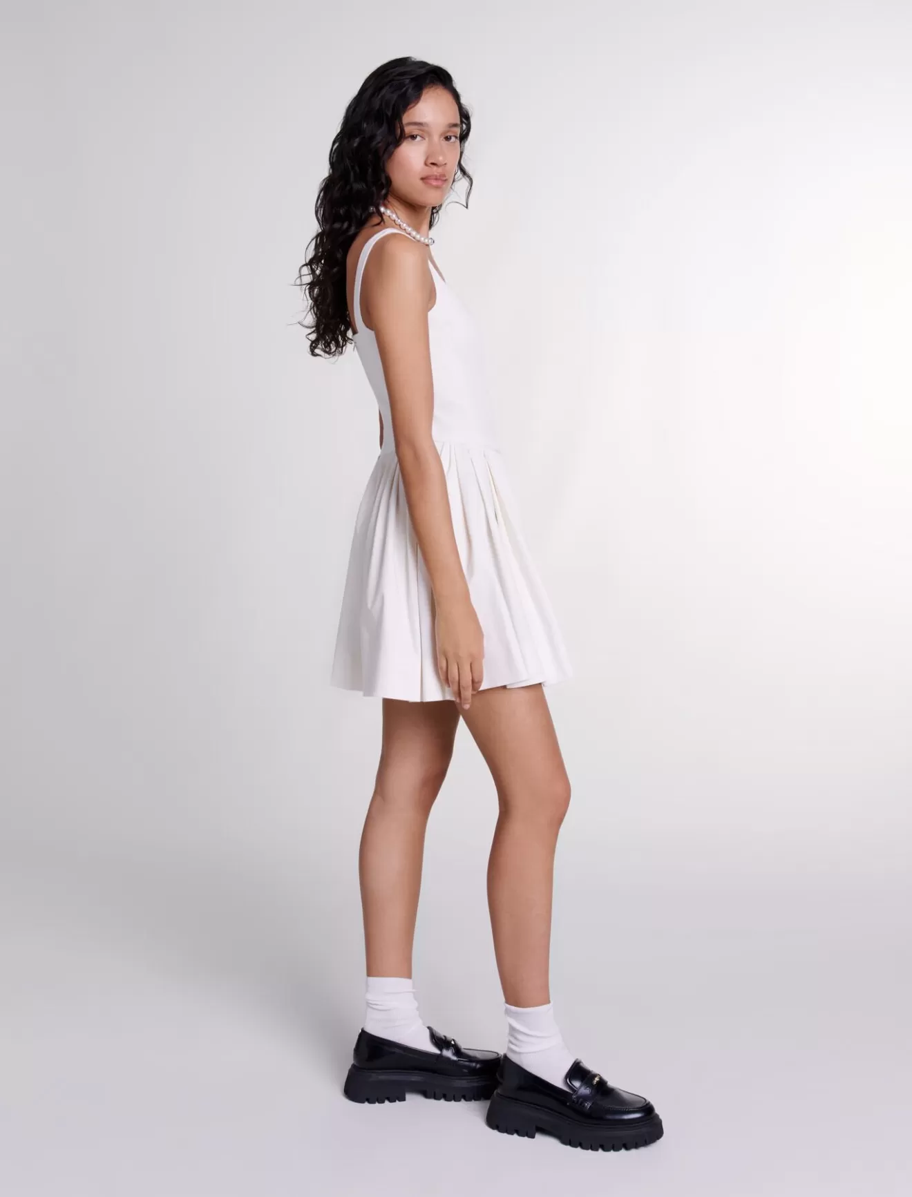 Robe courte en coton-Maje Fashion