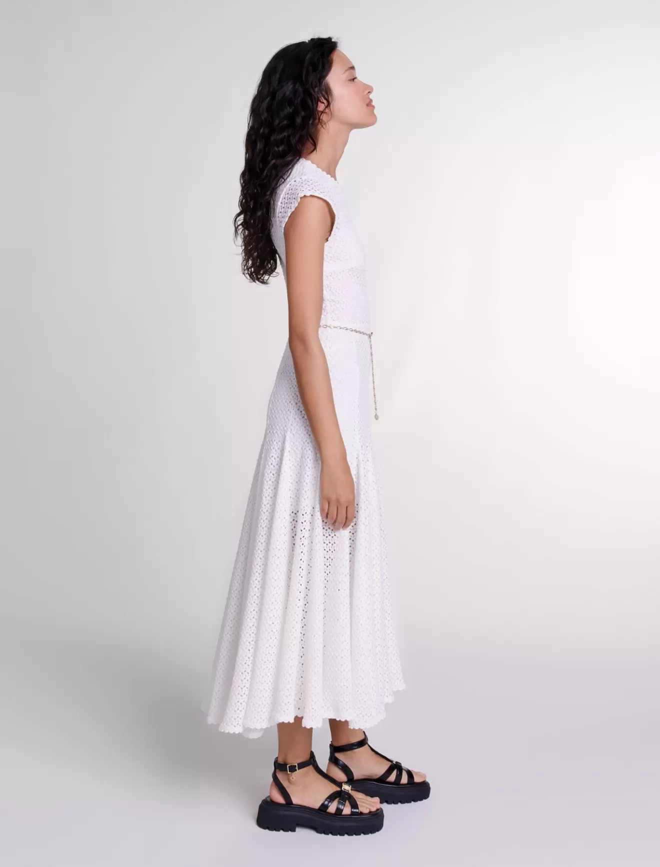 Robe longue en crochet-Maje Store