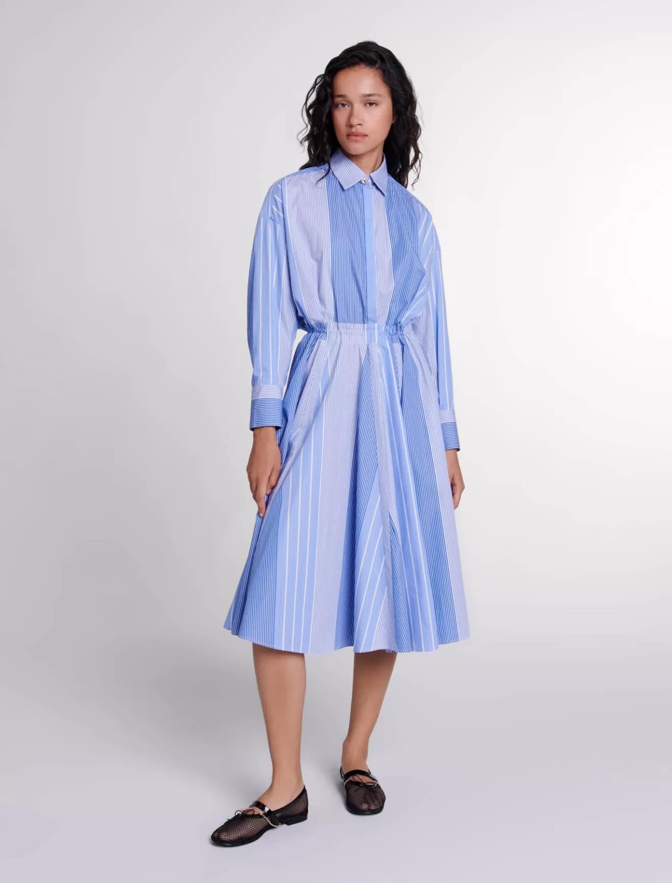 Robe longue loose à rayures-Maje Clearance