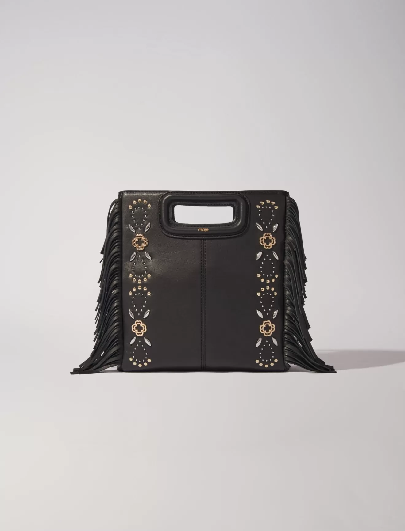 Sac M en cuir à studs-Maje Flash Sale