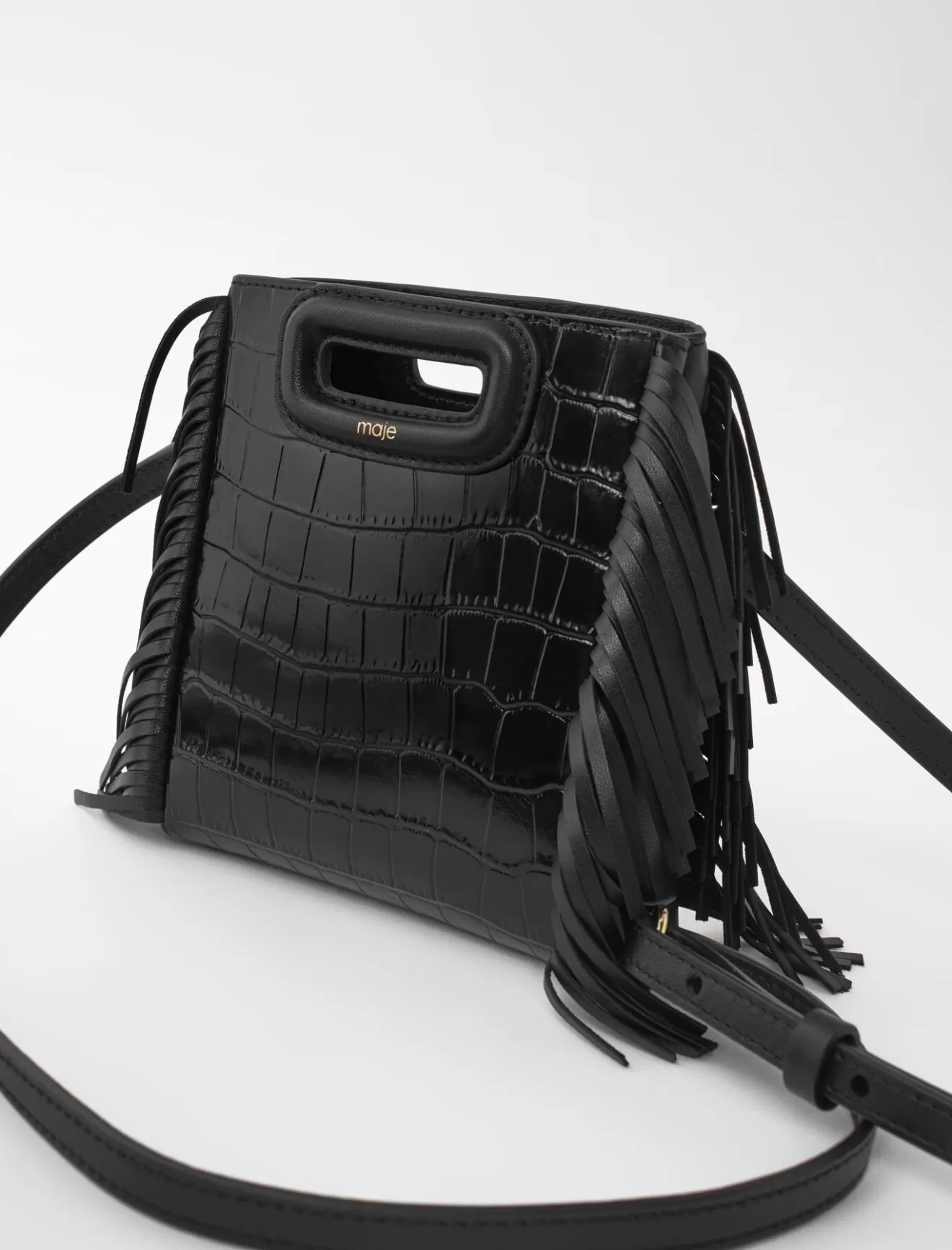 Sac M Mini en cuir effet croco-Maje Cheap