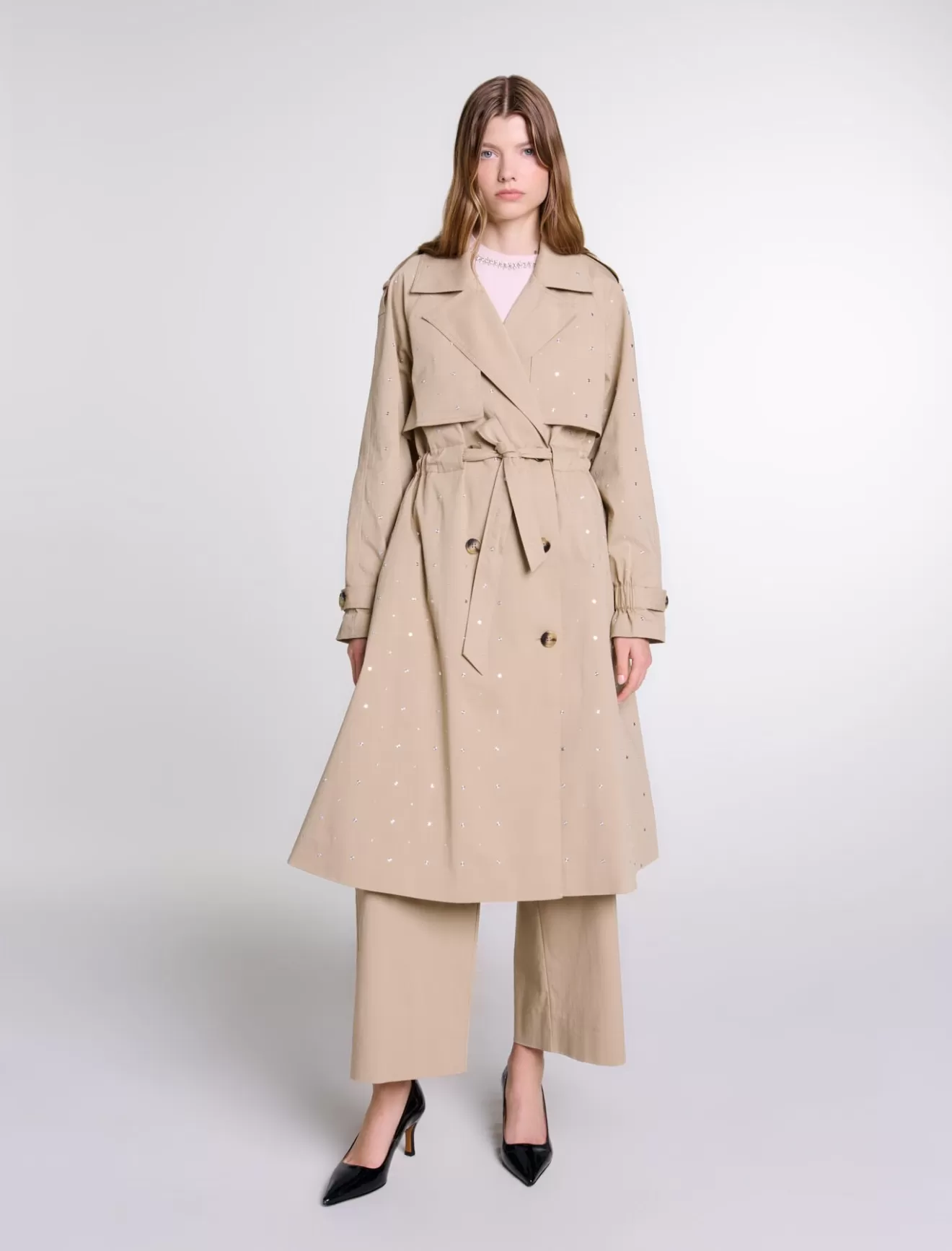 Trench clouté taille élastiquée-Maje Clearance