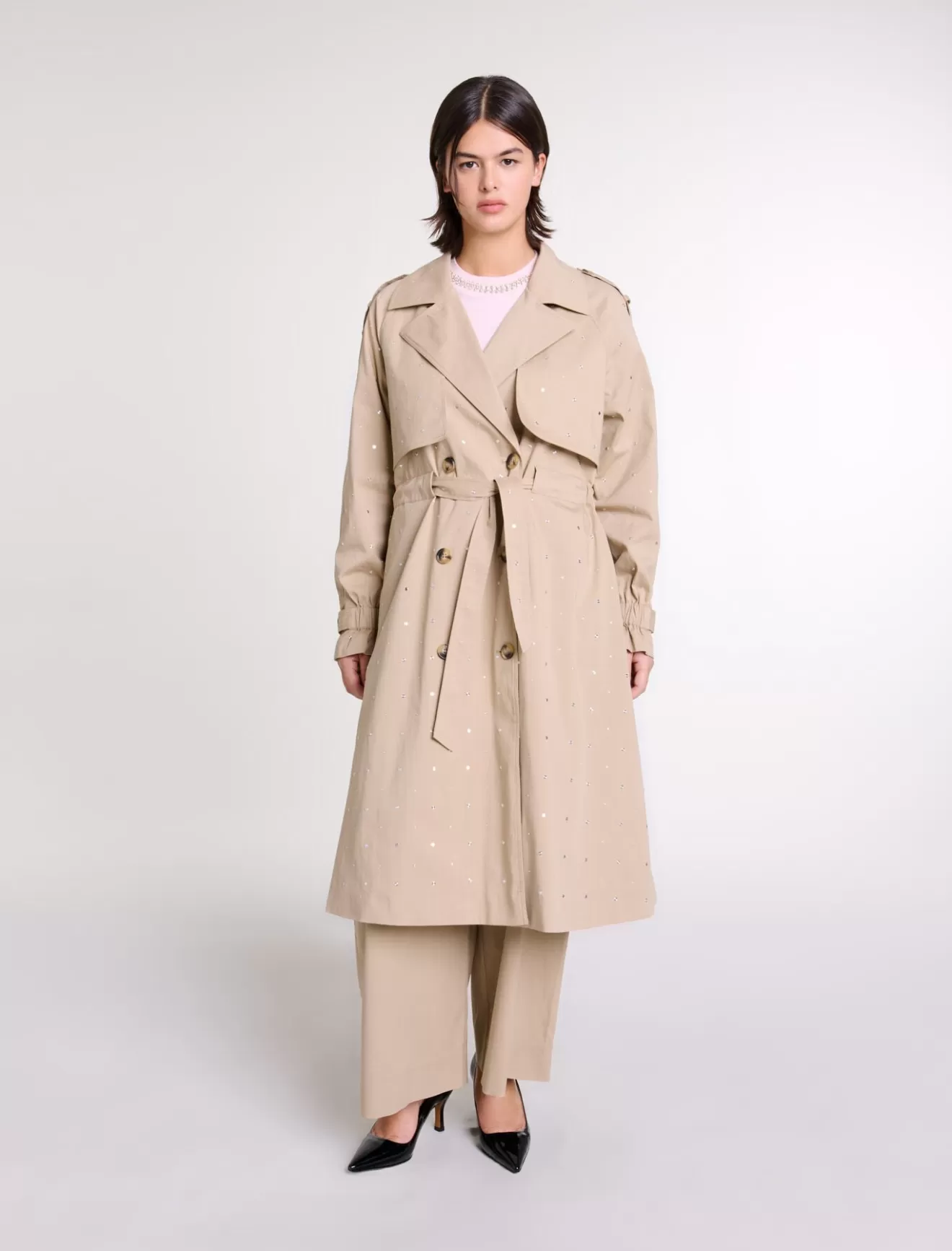 Trench clouté taille élastiquée-Maje Clearance