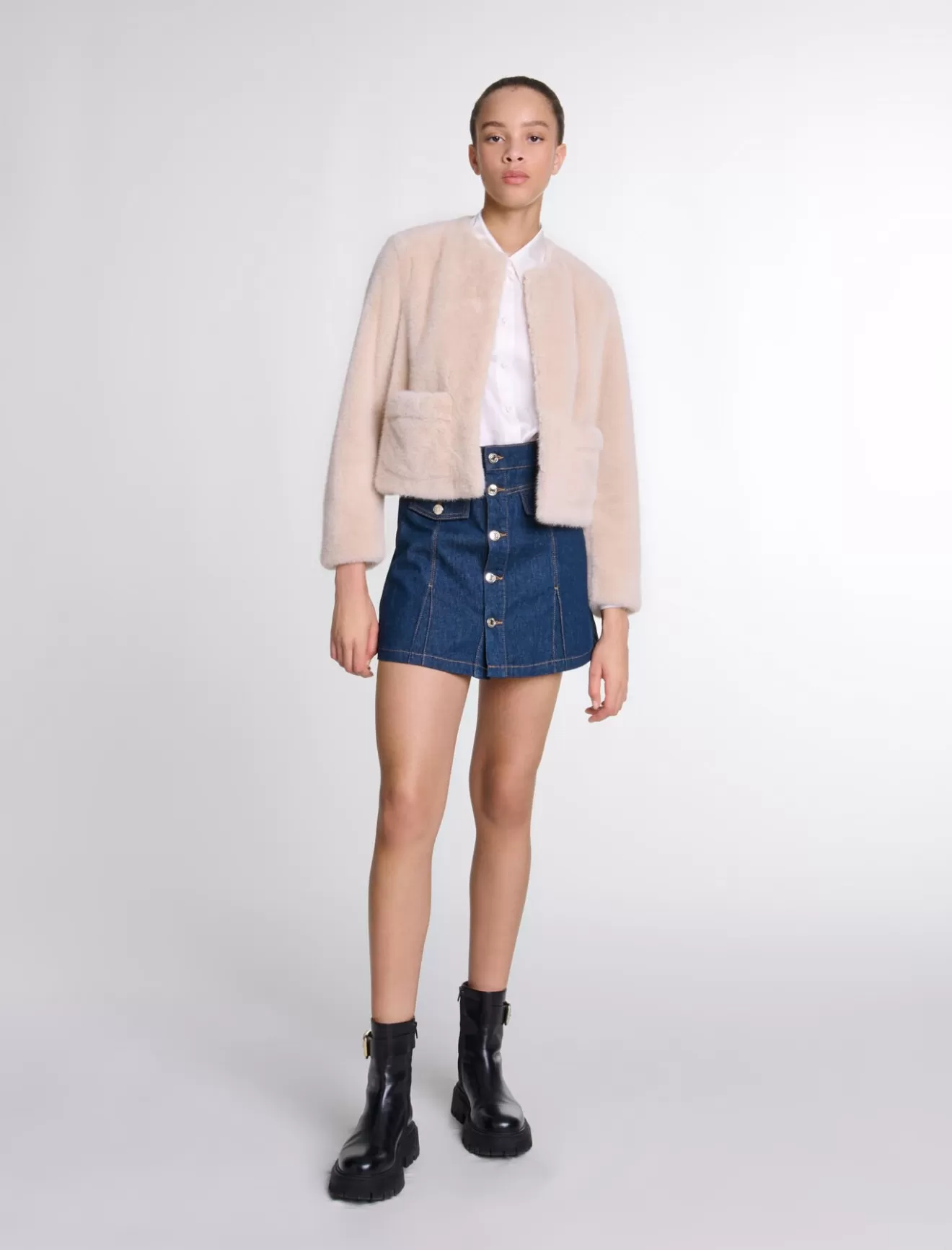 Veste courte en fausse fourrure-Maje Cheap